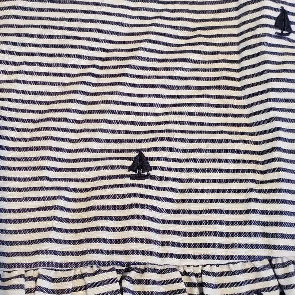 Janie and Jack Palermo Shore Embroidered Sailboat Stripe Dress Girl Size 12-18M - Picture 6 of 6